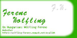 ferenc wolfling business card